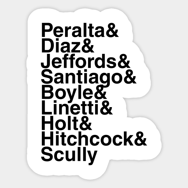 Brooklyn Nine-Nine Helvetica List Sticker by DennisMcCarson